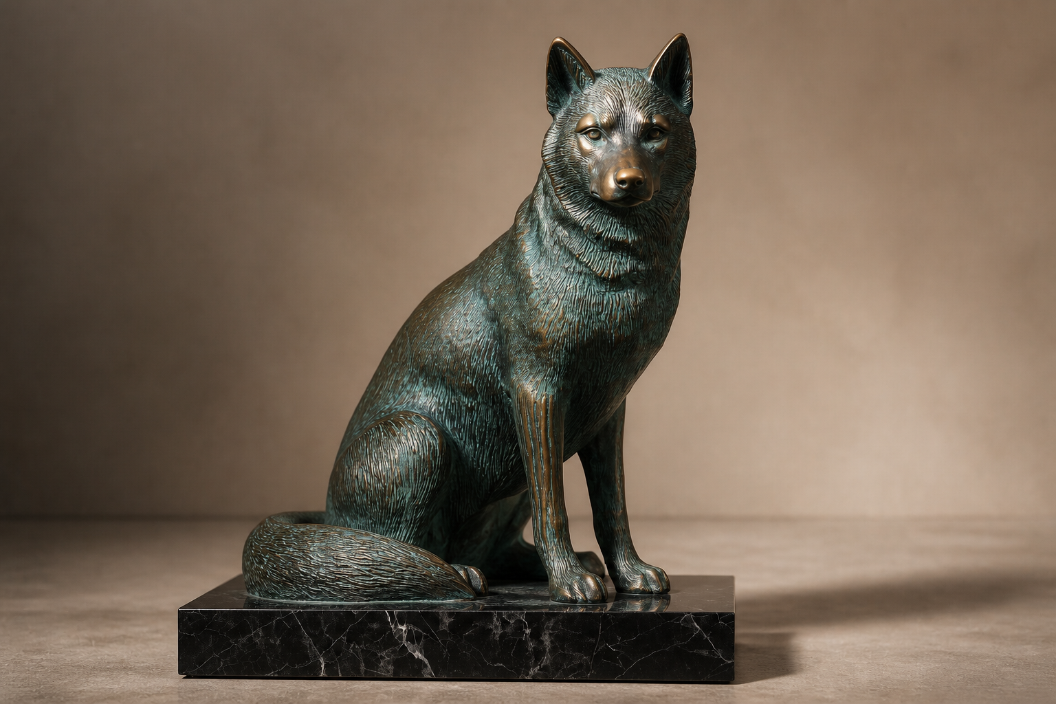 Yungas — Bronze on black marble sculpture by 1-OPH