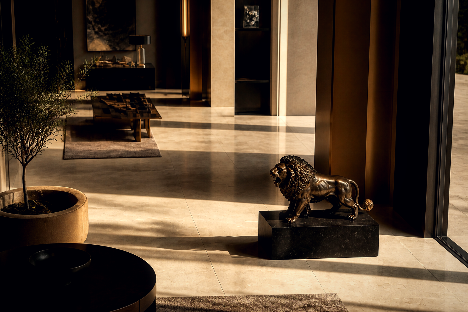 Puna — Bronze on Nero Marquina marble sculpture by 1-OPH