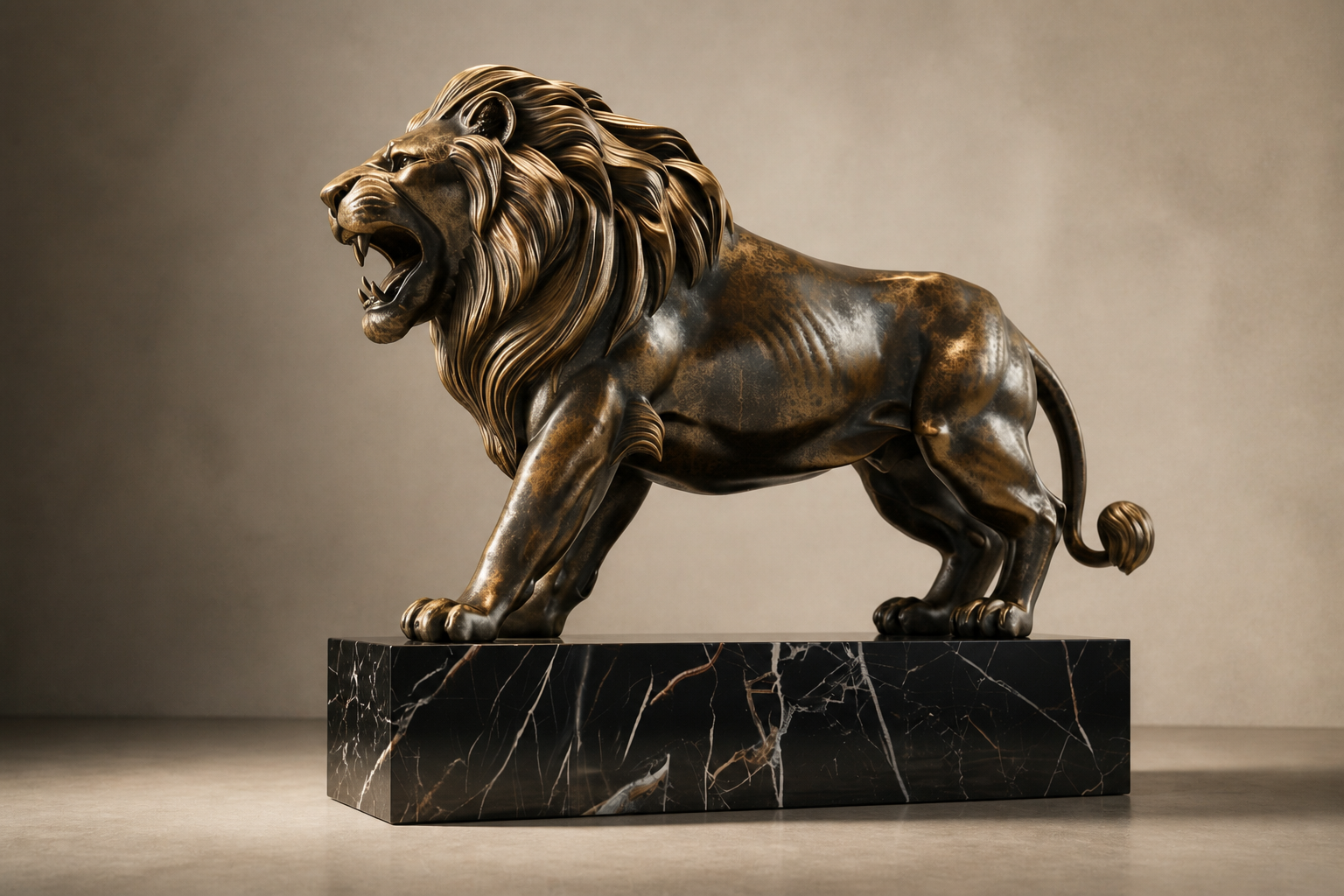 Puna — Bronze on Nero Marquina marble sculpture by 1-OPH