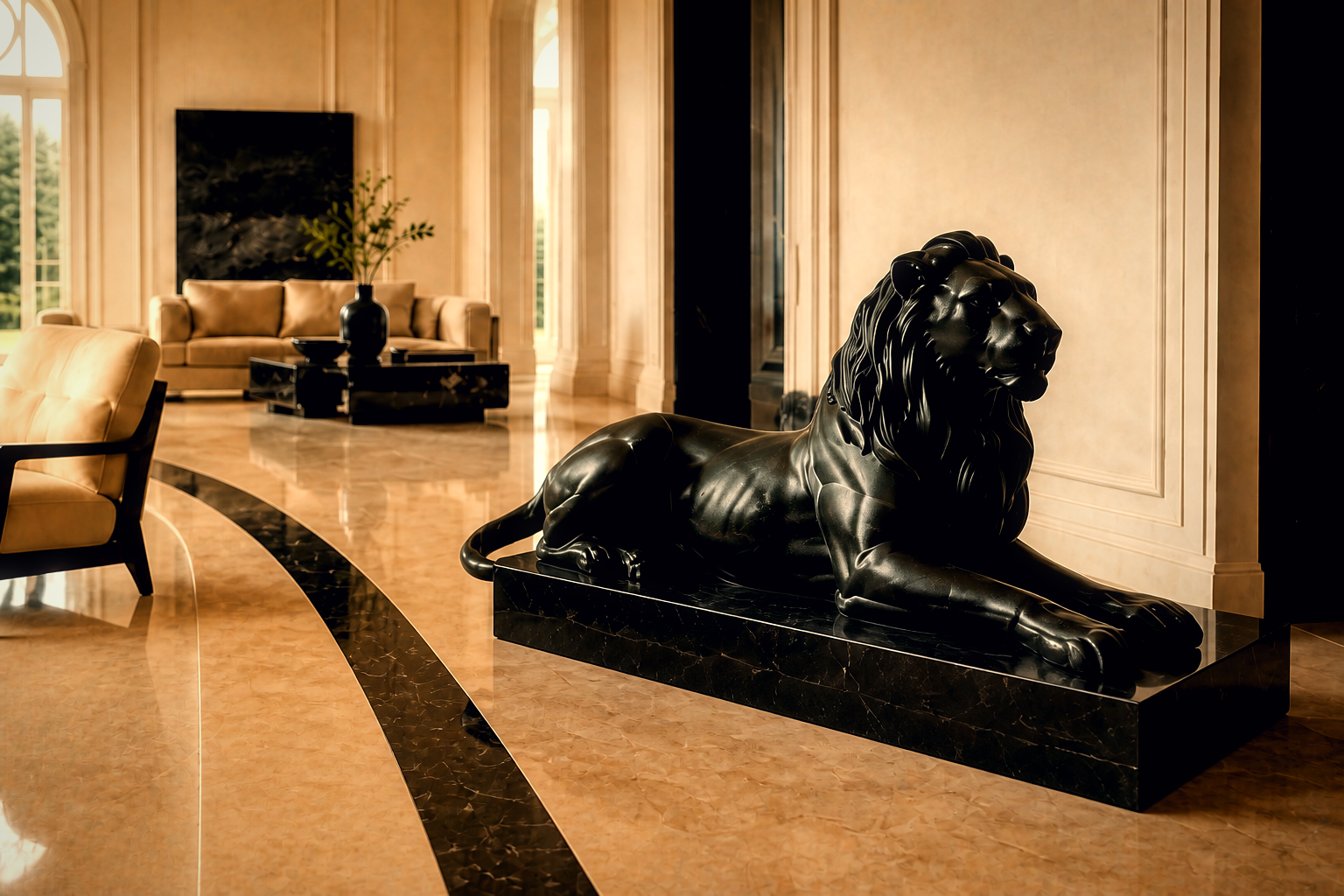 Salar — Black marble sculpture by 1-OPH