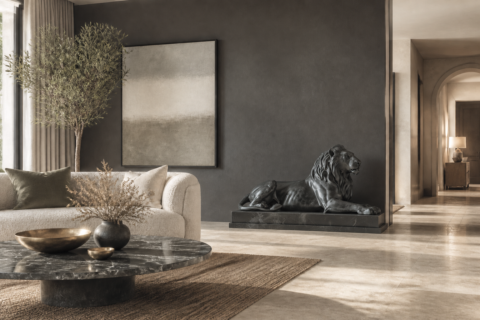 Salar — Black marble sculpture by 1-OPH