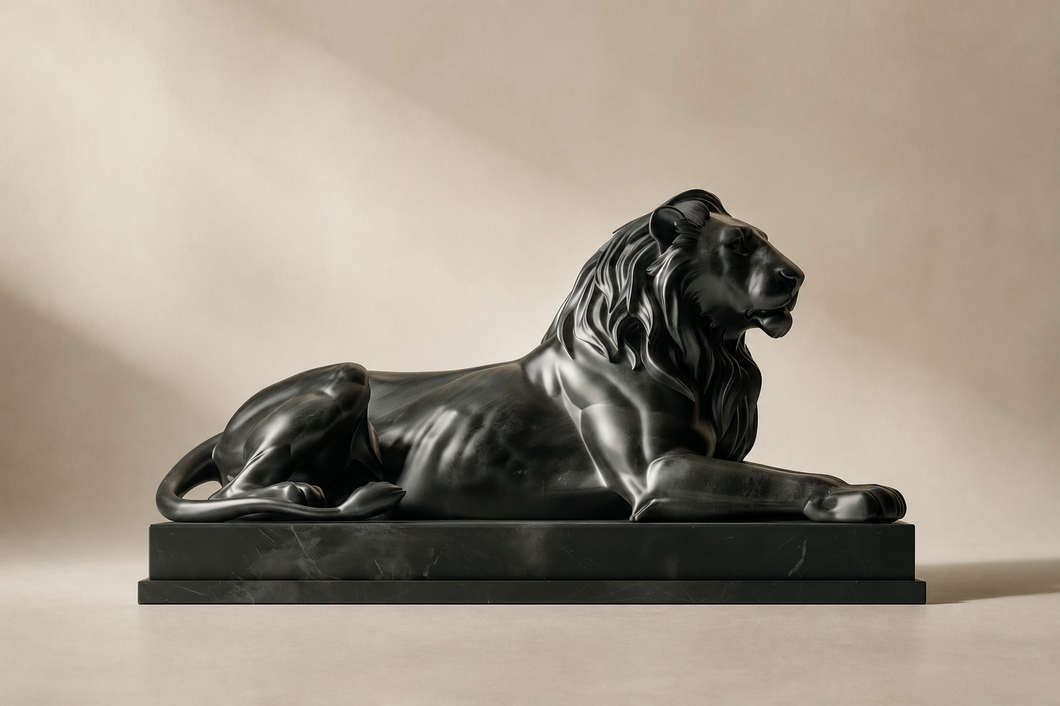 Salar — Black marble sculpture by 1-OPH