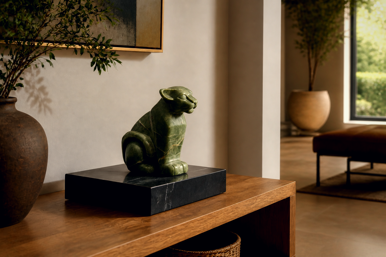 Paramo — Green marble on black marble sculpture by 1-OPH