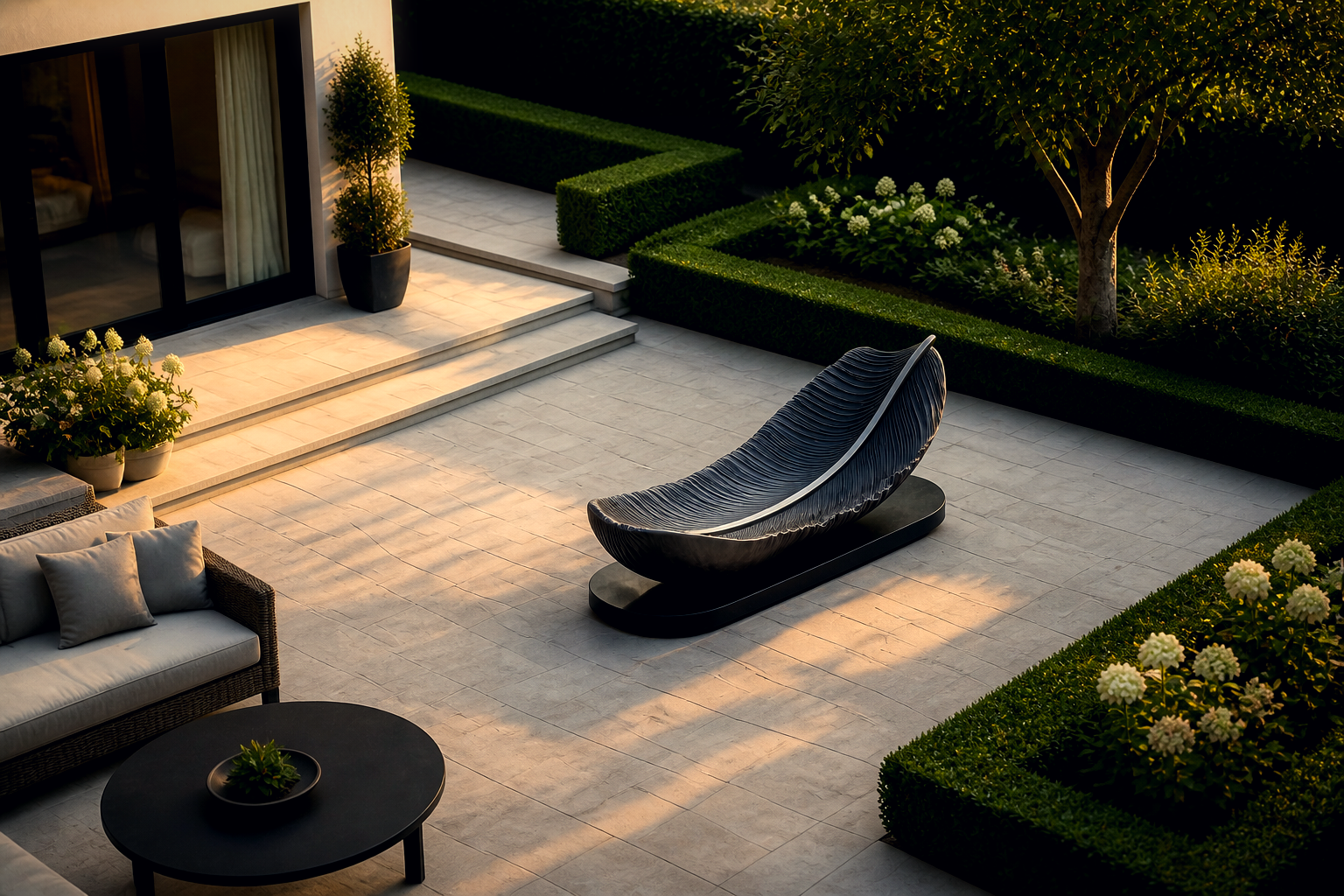 Vale — stone sculptural bench by 1-OPH