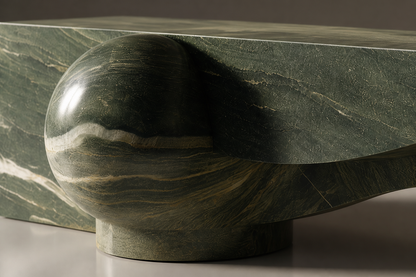 Otium — green marble sculptural bench by 1-OPH