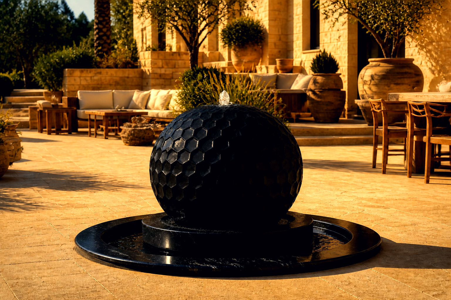 Mira — stone sphere fountain by 1-OPH