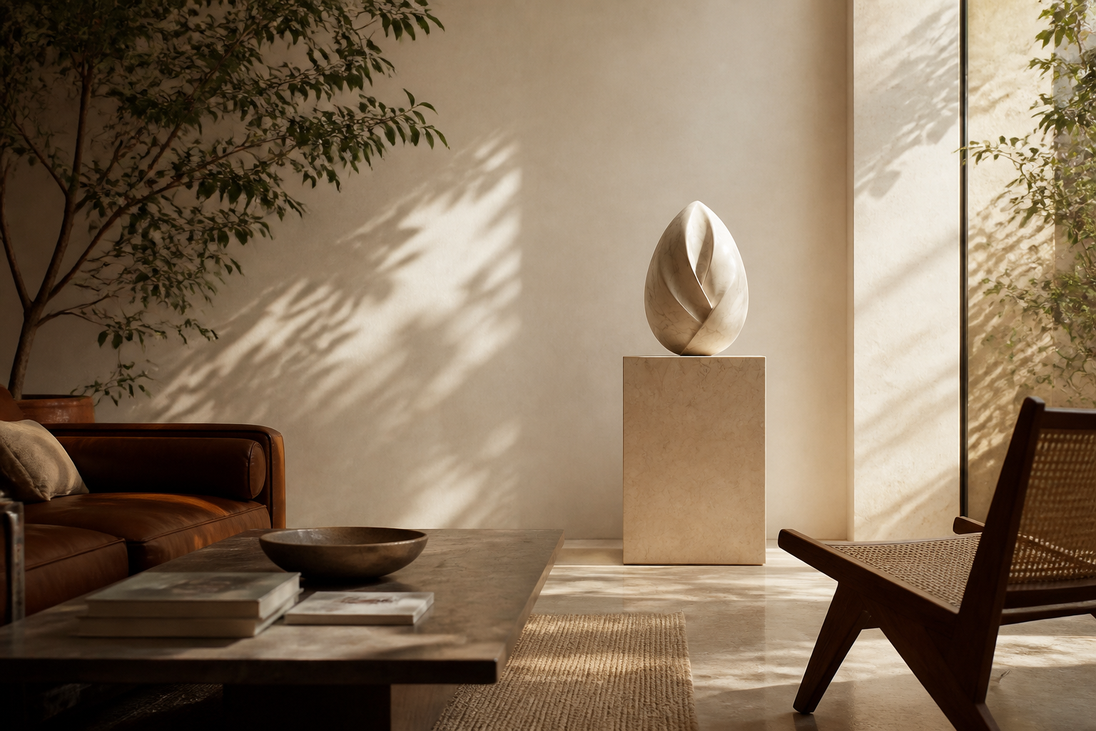 Calvara — Marble egg sculpture by 1-OPH