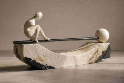 Contra — stone sculpture by 1-OPH