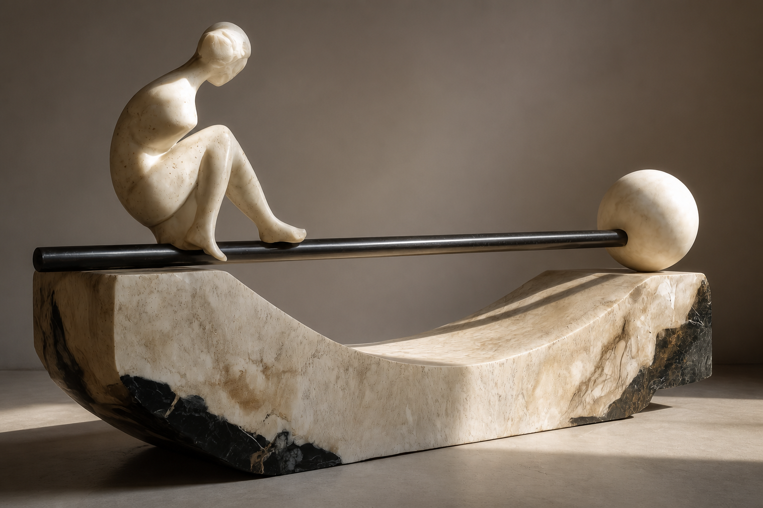 Contra — stone sculpture by 1-OPH