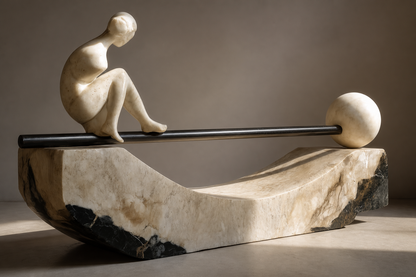 Contra — stone sculpture by 1-OPH