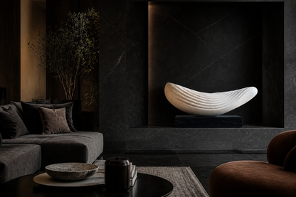 Saiph — Marble on Nero Marquina marble sculpture by 1-OPH