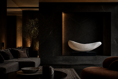 Saiph — Marble on Nero Marquina marble sculpture by 1-OPH