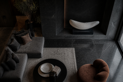 Saiph — Marble on Nero Marquina marble sculpture by 1-OPH