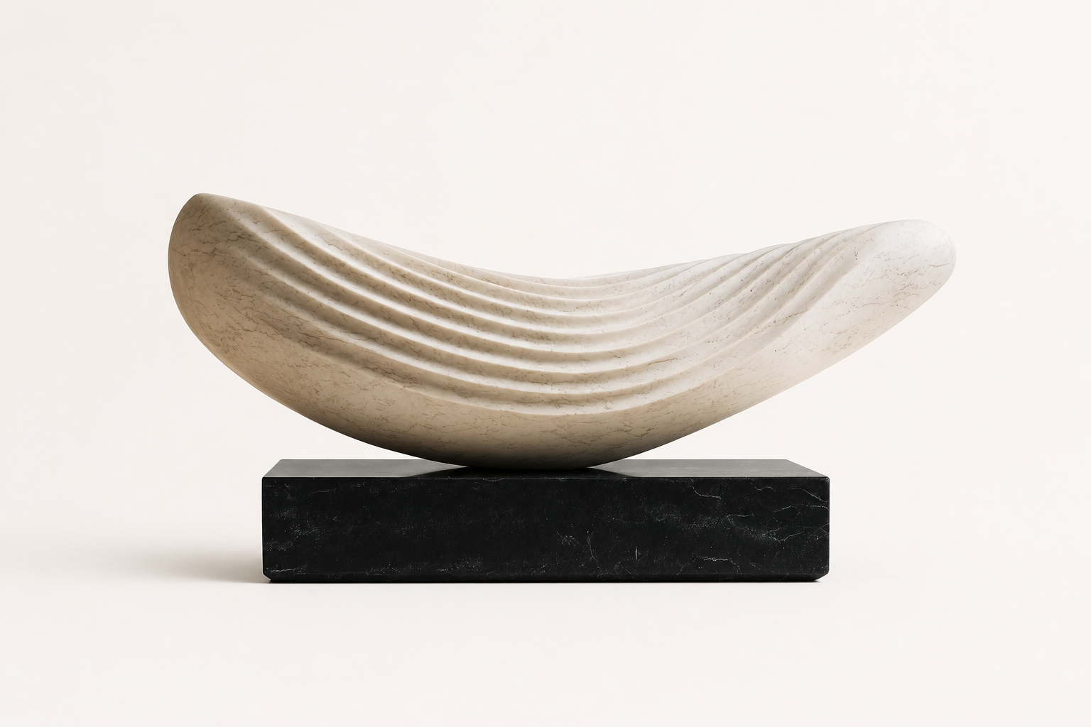 Saiph — Marble on Nero Marquina marble sculpture by 1-OPH