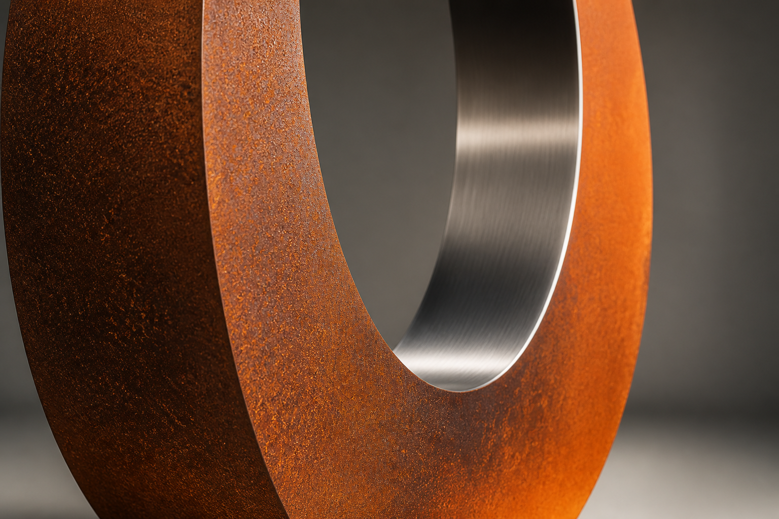 Sadr — Weathering steel on granite sculpture by 1-OPH
