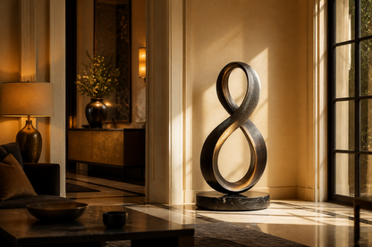 Izar — Bronze on Nero Marquina marble sculpture by 1-OPH