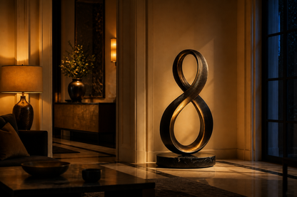Izar — Bronze on Nero Marquina marble sculpture by 1-OPH