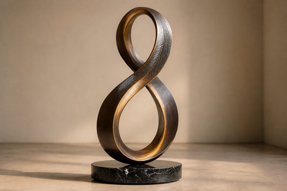 Izar — Bronze on Nero Marquina marble sculpture by 1-OPH