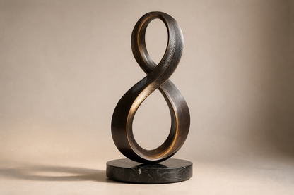 Izar — Bronze on Nero Marquina marble sculpture by 1-OPH