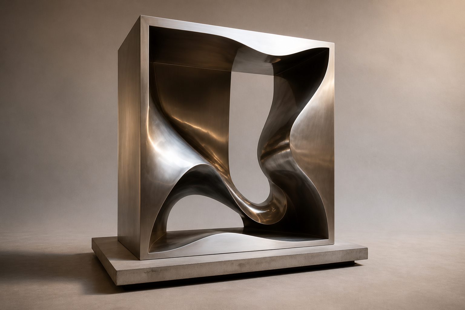 Zubeneh — Stainless steel on limestone sculpture by 1-OPH