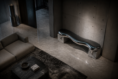 Onda — stainless steel 316 sculptural bench by 1-OPH