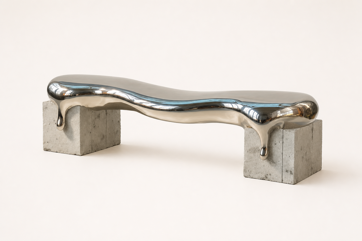 Onda — stainless steel 316 sculptural bench by 1-OPH