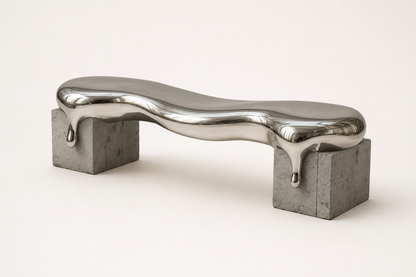 Onda — stainless steel 316 sculptural bench by 1-OPH