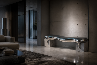 Onda — stainless steel 316 sculptural bench by 1-OPH