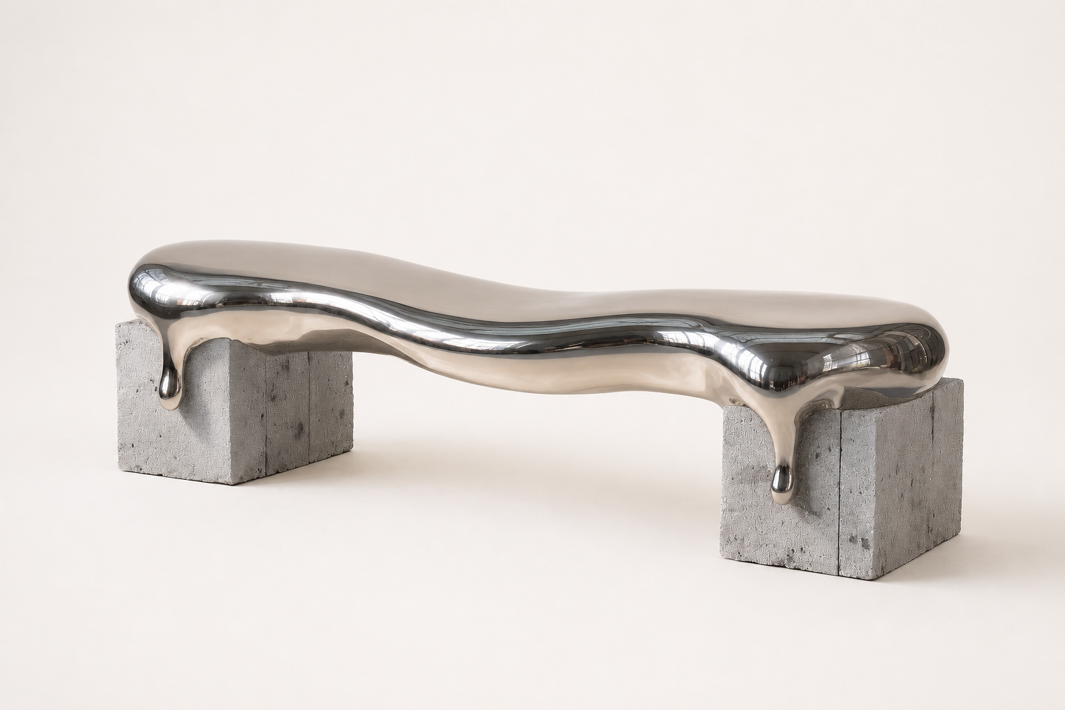 Onda — stainless steel 316 sculptural bench by 1-OPH
