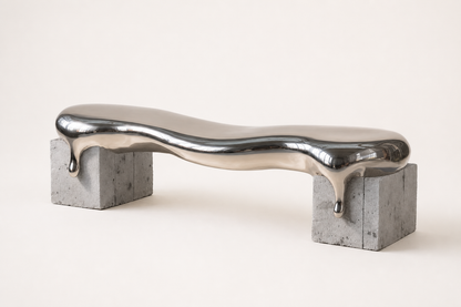 Onda — stainless steel 316 sculptural bench by 1-OPH