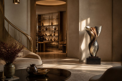 Alnair — Bronze on Nero Marquina marble sculpture by 1-OPH