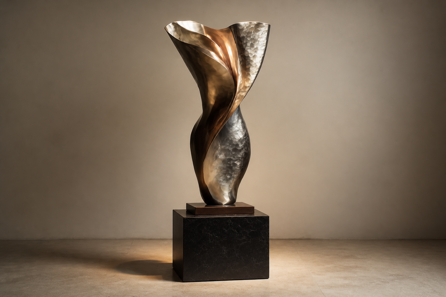 Alnair — Bronze on Nero Marquina marble sculpture by 1-OPH