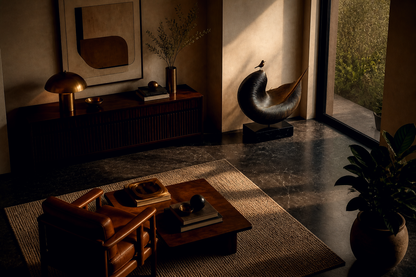 Cerrado — Bronze on Nero Marquina marble sculpture by 1-OPH