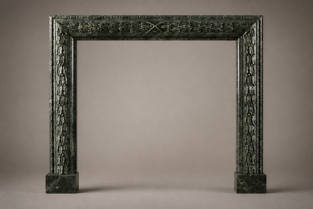 Bosco fireplace, side view showing the profile