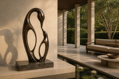 Bruma bronze heron pair sculpture by 1-OPH