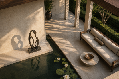 Bruma bronze heron pair sculpture by 1-OPH