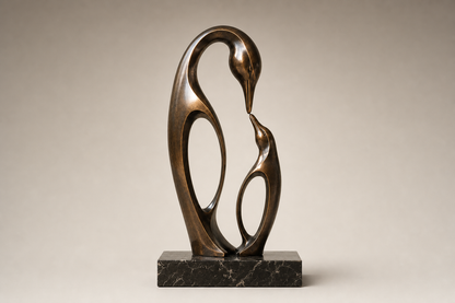 Bruma bronze heron pair sculpture by 1-OPH