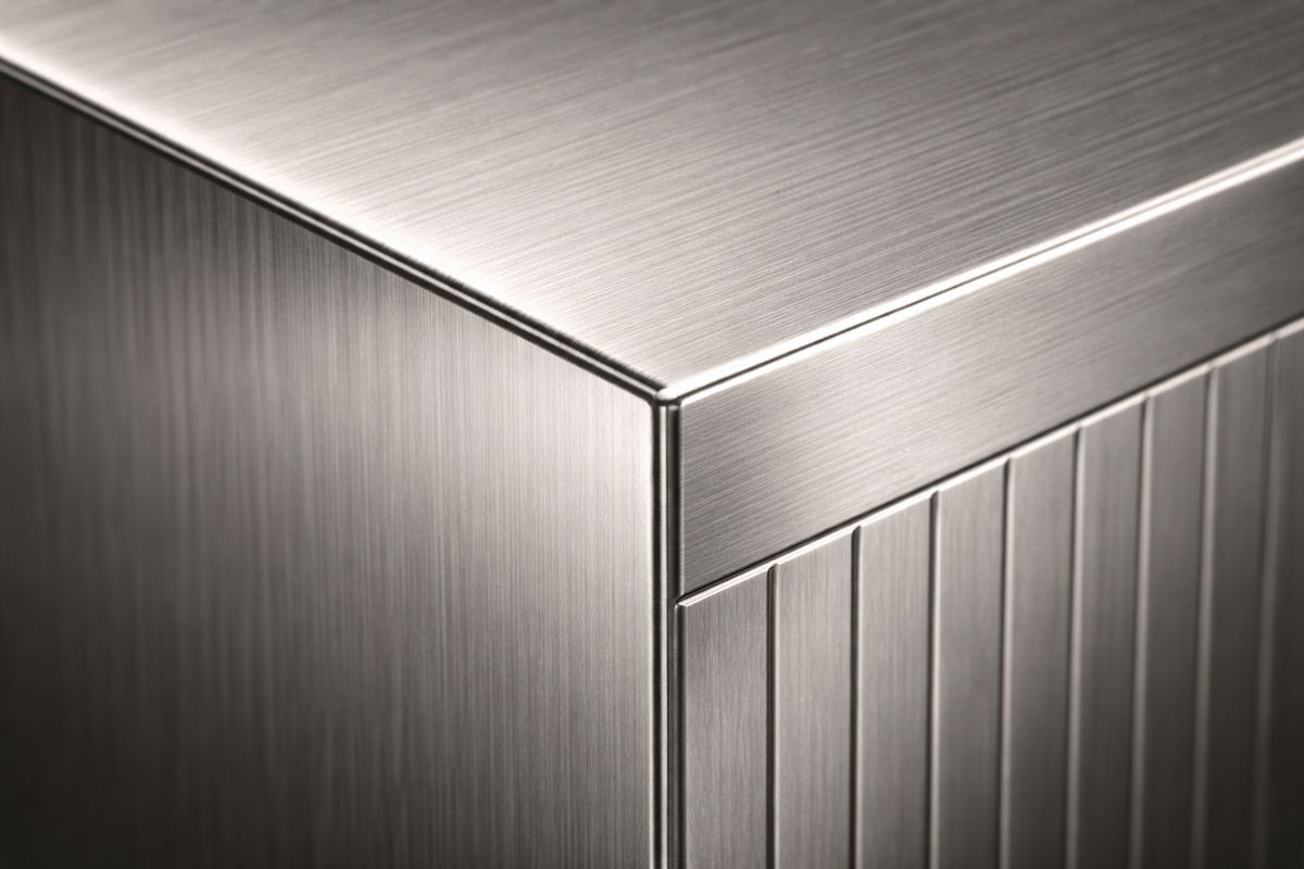 Brushed Stainless Base stainless steel 316 plinth base by 1-OPH, surface detail