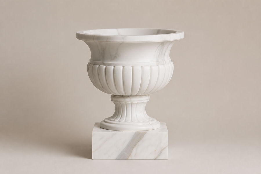 Calacatta Classic Marble Urn Planter