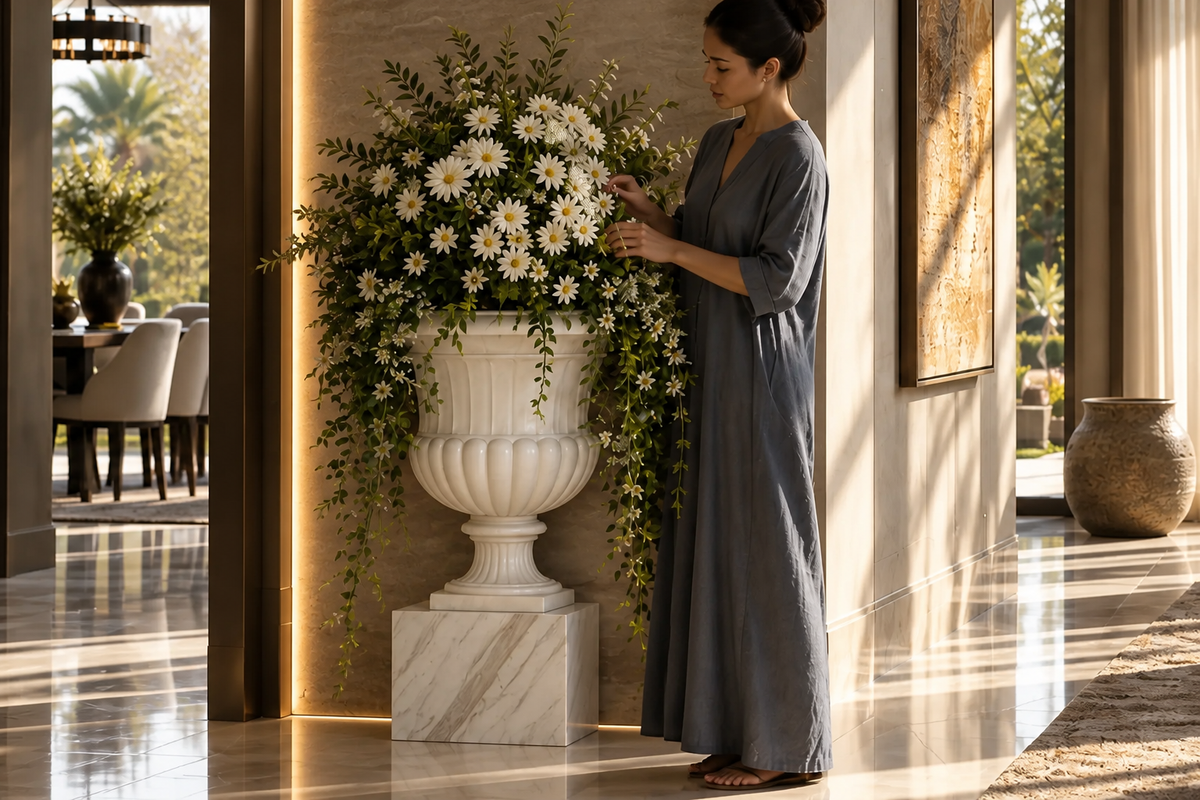 Calacatta Classic Marble Urn Planter