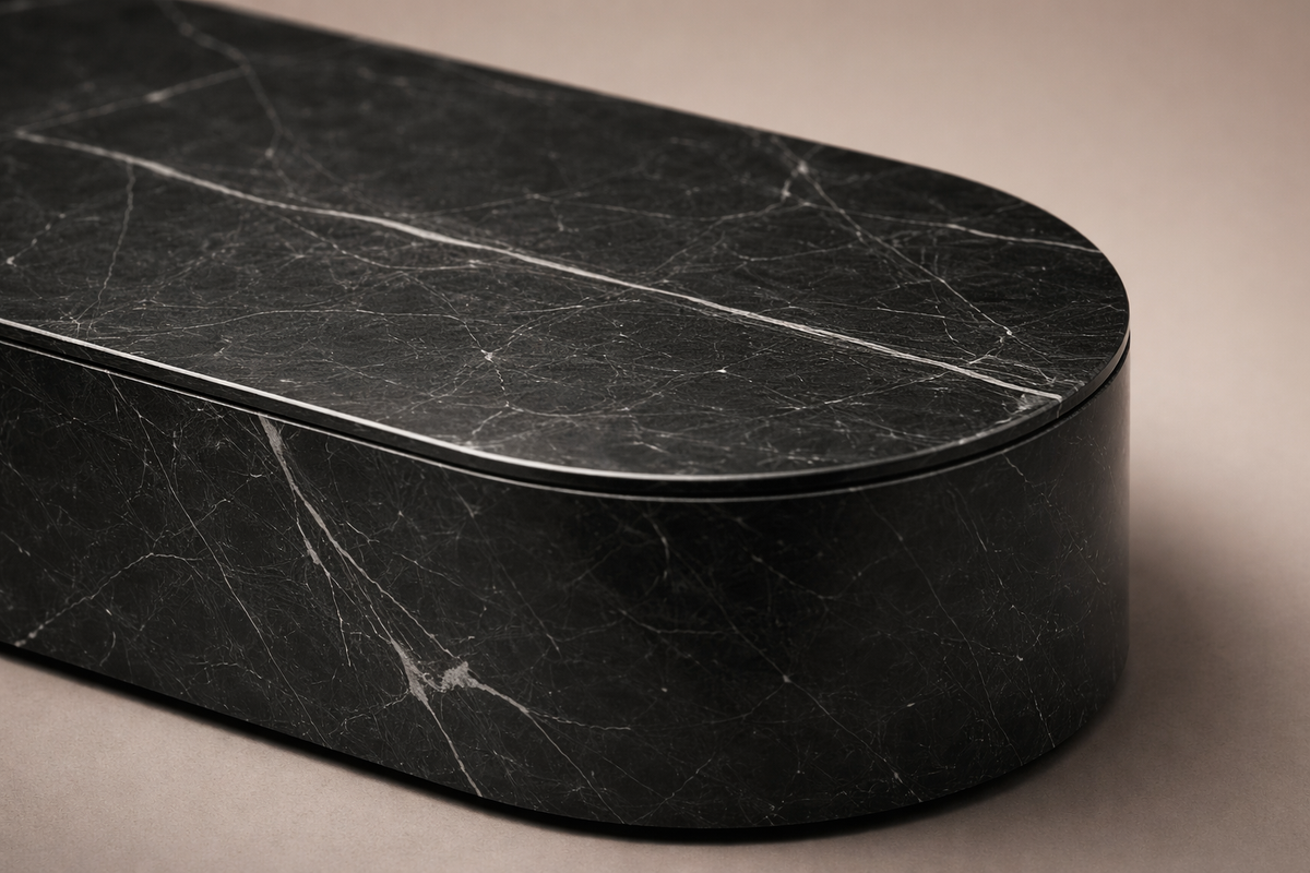 Capsule Base black marble plinth base by 1-OPH, surface detail