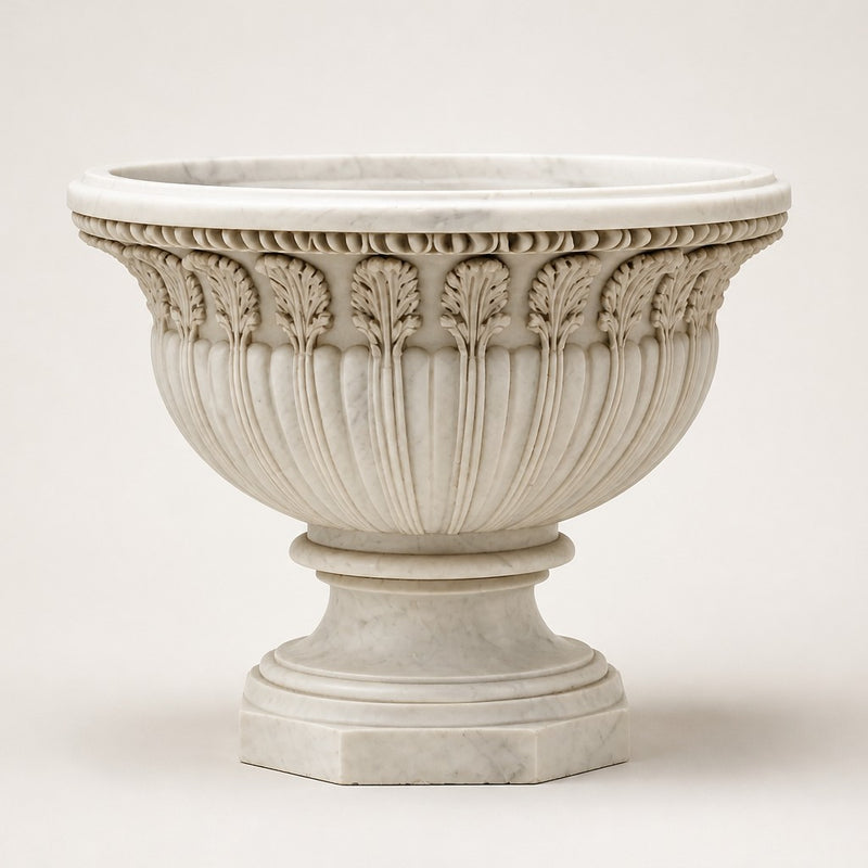 Carrara Acanthus Classical Marble Urn Planter