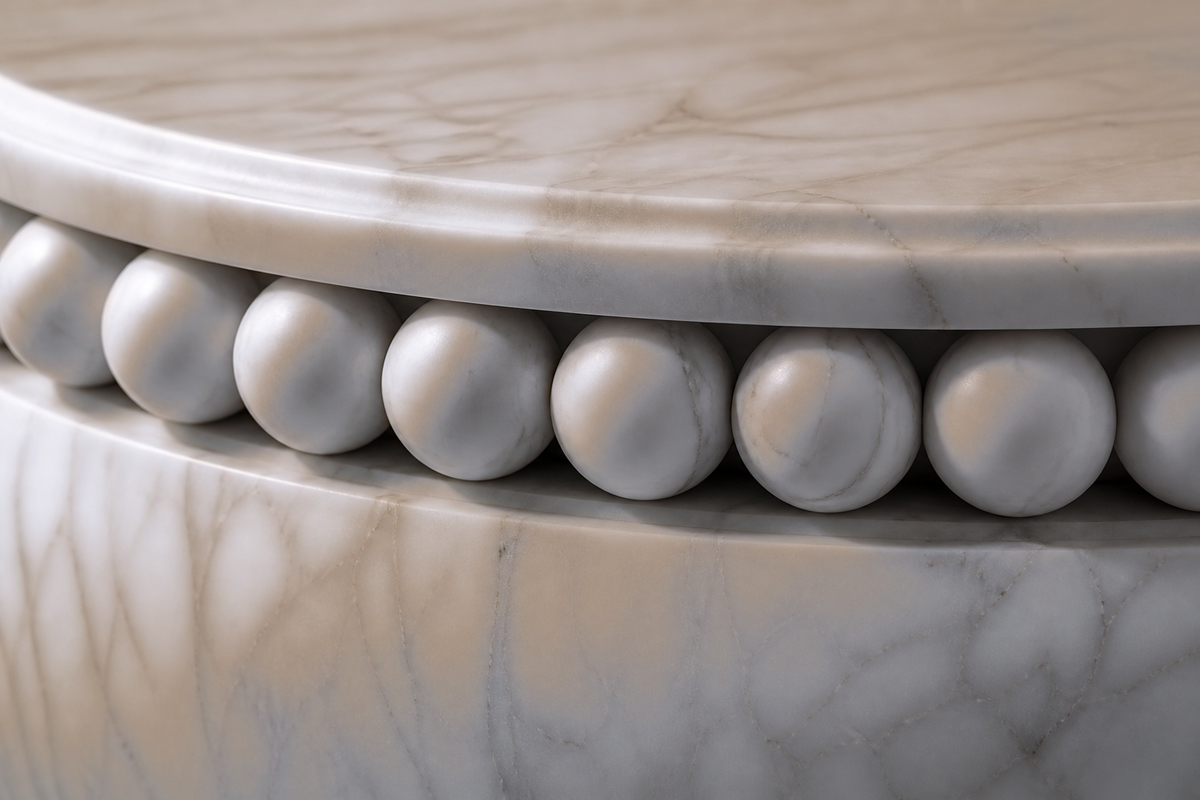 Carrara Beaded Pillow Base — Fine