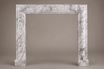 Remanso breccia viola marble fireplace mantel by 1-OPH, side elevation