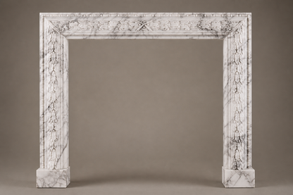 Remanso breccia viola marble fireplace mantel by 1-OPH, surface detail