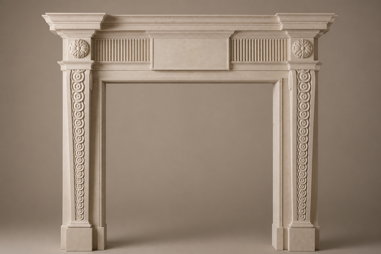 Noor pale marble fireplace mantel by 1-OPH, surface detail