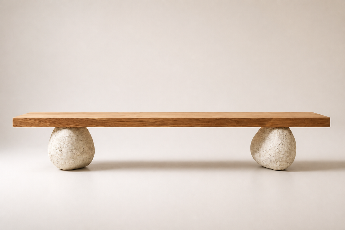 ELEMENT BALANCE BENCH VIII, studio view of the whole piece