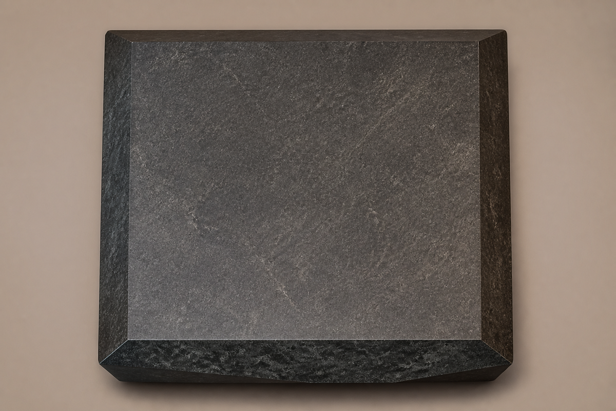Faceted Granite Base black granite plinth base by 1-OPH, overhead view