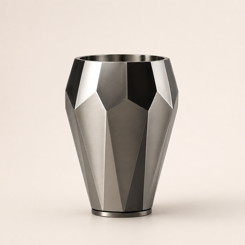 Faceted Stainless Steel Geometric Luxury Planter
