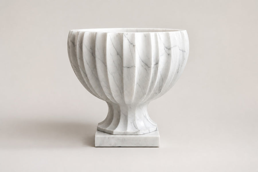 Fluted Marble Urn Planter
